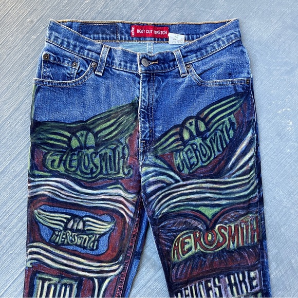 Levi’s 517 Hand-Painted Aerosmith Denim 🎨 - Picture 4 of 7